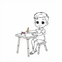 Estudante Desenhando