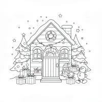 uma casinha super decorada para o natal