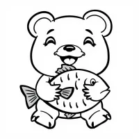 Urso Comendo Peixe